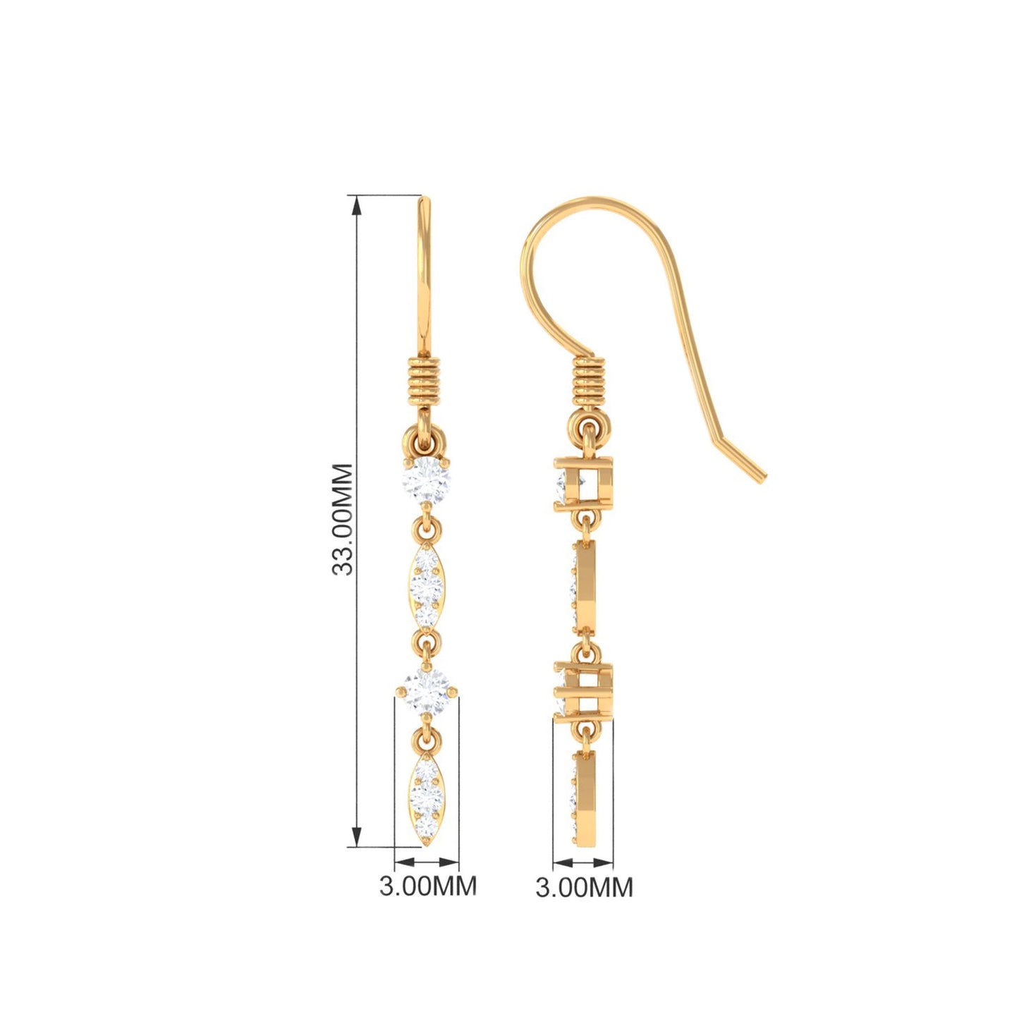 0.5 Carat Natural Diamond Dangle Earrings for Women